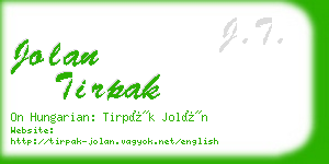 jolan tirpak business card